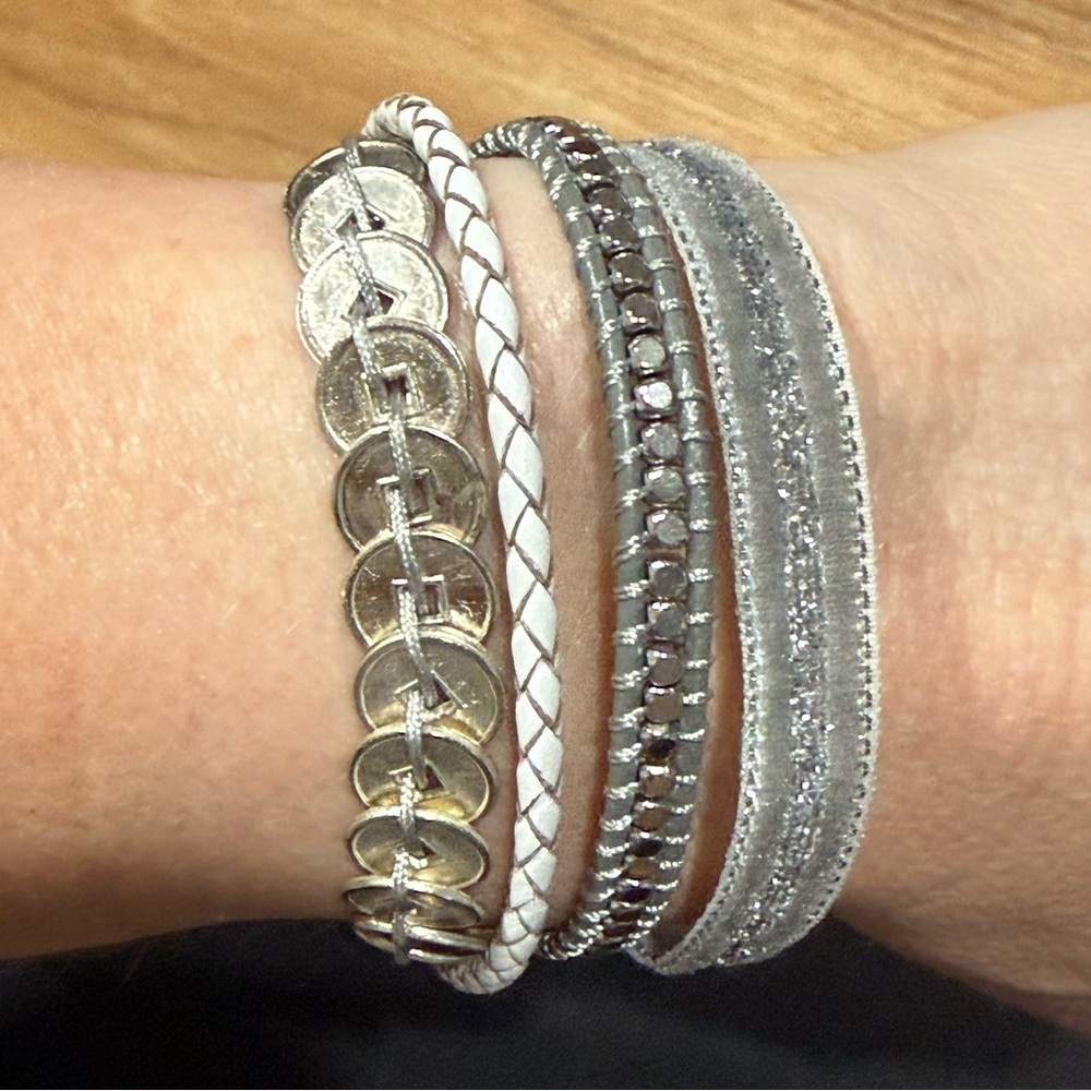 Victoria Emerson Silver and Gray Multi-Strand Bracelet - Picture 3 of 3